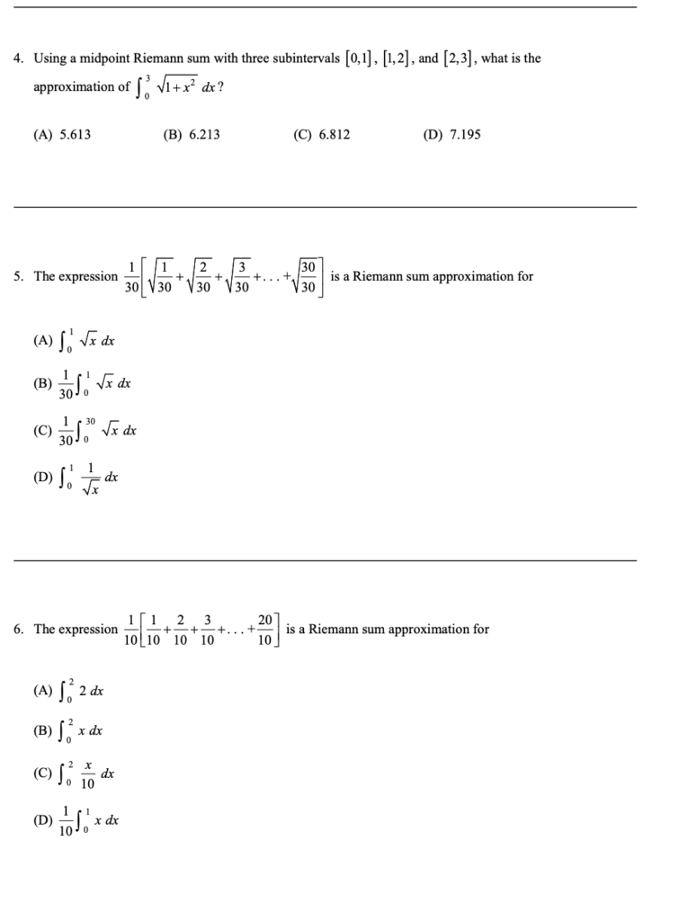 Riemann Sum and Area Approximation